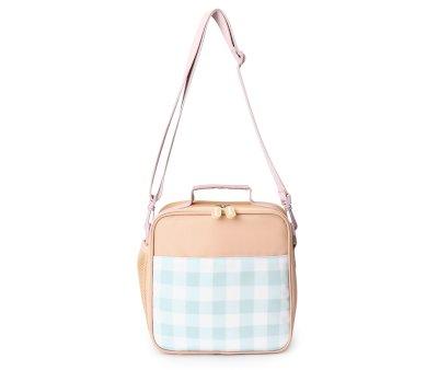 Borsa Termica Rigida Monnka Apricot-Vichy Aqua Personalizzabile