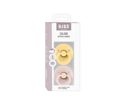2 Sucettes BIBS Colour Round Pale Butter/Petal
