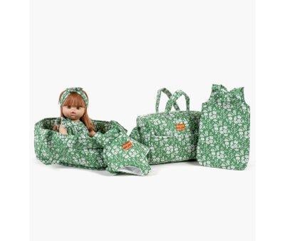 Moisis e travesseiro verdes Liberty Capel para bonecas