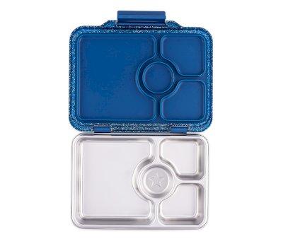 Lancheira de Ao Yumbox Blue Pret Glitter com 4 compartimentos