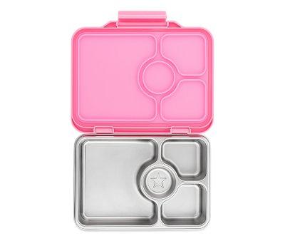 Lunch Box Yumbox Pret Acier Rose 4 Compartiments