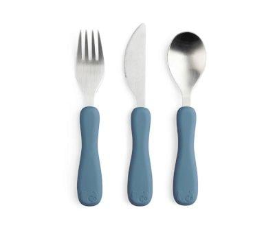 Set Posate Silicone Acciaio Fanto Nordic Blue