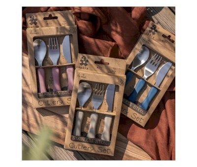 Set Posate Silicone Acciaio Fanto Nordic Blue