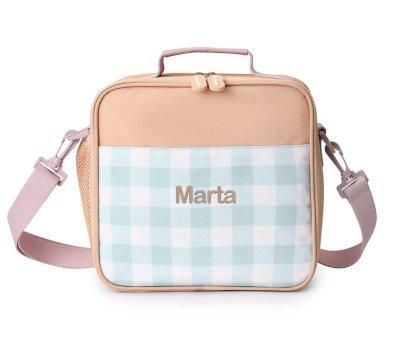 Borsa Termica Rigida Monnka Apricot-Vichy Aqua Personalizzabile