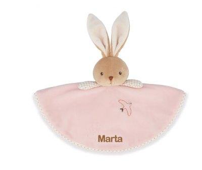 Doudou Rond Lapin Rose Personnalisable