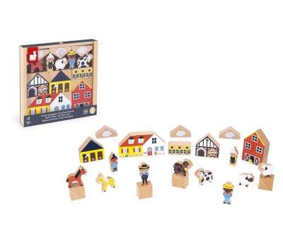 34 Cubes en Bois Cross Roads Campagne