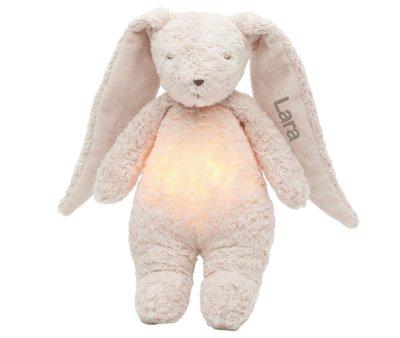 Coniglio Moonie Organico Luce Suoni 2.0 Rose Personalizzabile