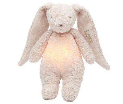 Coniglio Moonie Organico Luce Suoni 2.0 Rose Personalizzabile