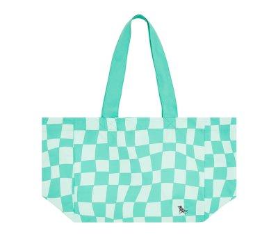 Bolsa de praia Check Green personalizvel