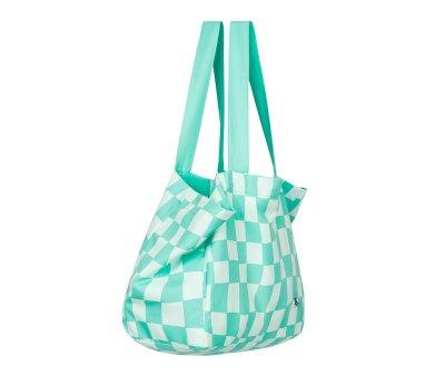 Bolsa de praia Check Green personalizvel