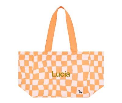 Bolsa de praia Check Orange personalizvel