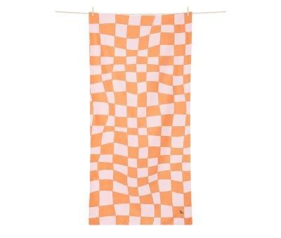 Telo Spiaggia XL Microfibra Summer Check Orange Personalizzabile