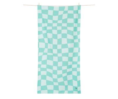 Serviette de Plage Large en Microfibre Summer Check Vert Personnalisable