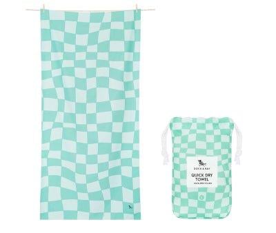 Serviette de Plage Extra Large en Microfibre Summer Check Vert Personnalisable