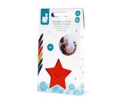 Set di 6 Pastelli a Cera da Bagno e Spugna