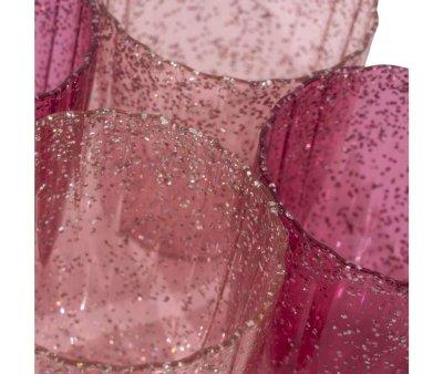 4 Vasos con Purpurina Glitter Pink Mix