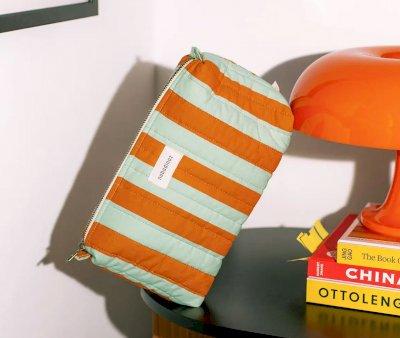 Neceser Stories Green Orange Stripes
