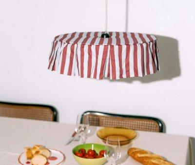 Paralume in Lino Vibes Maroon Stripes
