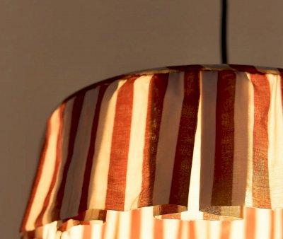 Paralume in Lino Vibes Maroon Stripes