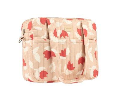 Bolsa Carrinho Maternidade Hyde Park com tulipas vermelhas impermeveis