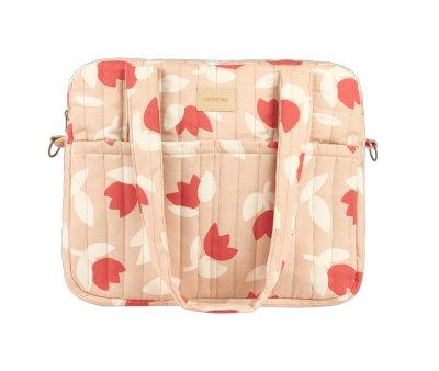 Bolsa Carrinho Maternidade Hyde Park com tulipas vermelhas impermeveis