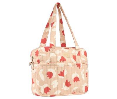 Bolsa Carrinho Maternidade Hyde Park com tulipas vermelhas impermeveis