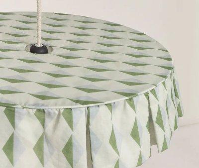 Pantalla de Lino Lmpara de Techo Vibes Green Blue Harlequin