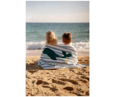 Toalla de Playa SeaShells y Rayas Surf Green Personalizable