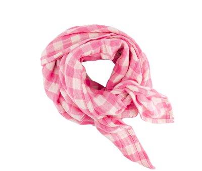 Mussola M Bianca Vichy Rose Fluo