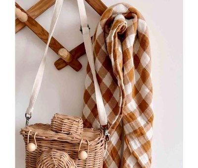 Muselina Bianca Vichy Caramel Talla M