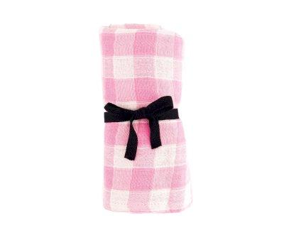 Mussola L Bianca Vichy Rose Fluo