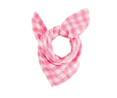 Mussola L Bianca Vichy Rose Fluo
