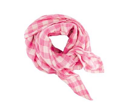 Mussola L Bianca Vichy Rose Fluo