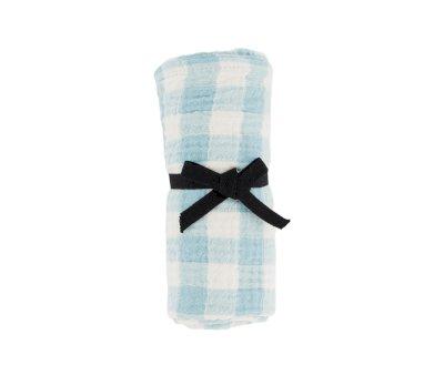 Mussola L Bianca Swaddle Vichy Ecru Bleu