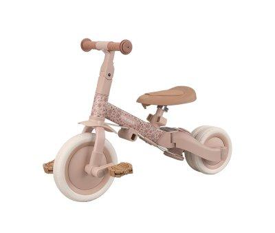 Triciclo con Barra 4 en 1 Rosa Flores