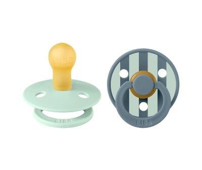 2 Succhietti BIBS Studio Colour Round Block Nordic Mint Petrol Mix