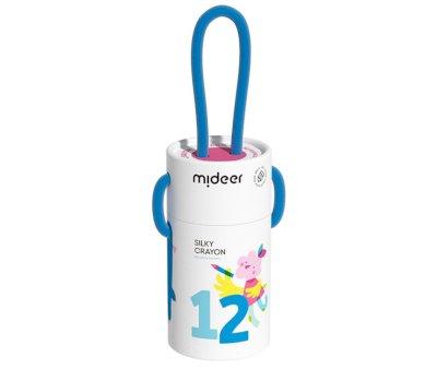 Cubo de 12 Crayones Silky Secado Rpido, Suaves y Lavables
