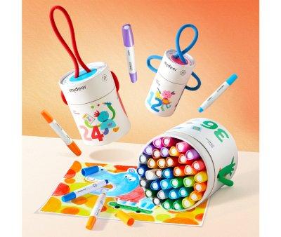 Cubo de 12 Crayones Silky Secado Rpido, Suaves y Lavables