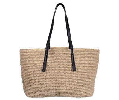 Bolso Shopper Kami Straw Black