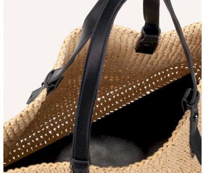 Bolso Shopper Kami Straw Black