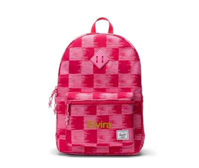 Mochila Herschel Heritage Youth Check Yourself Raspberry Personalizable