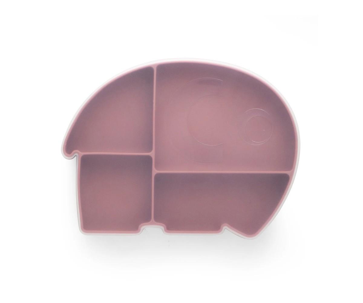 Assiette en Silicone à Compartiments et Couvercle Fanto Vintage Rose