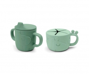 Gobelet d'apprentissage et distributeur de snacks Peekaboo Deer Friends Powder