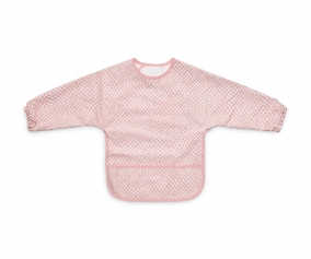 Waterproof Bib with Sleeves Snake Pale Pink