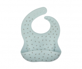 Silicone Bib Leaves Sage