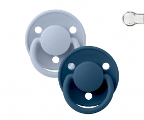 2 Sucettes BIBS de Lux Dusty Blue/Steel Blue Silicona