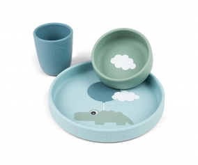 Conjunto Papas Silicone Azul Happy Clouds