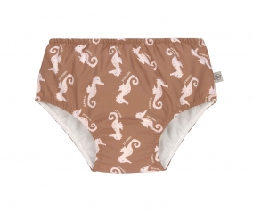 Seahorse Ruffle Swim Diaper - Caramel