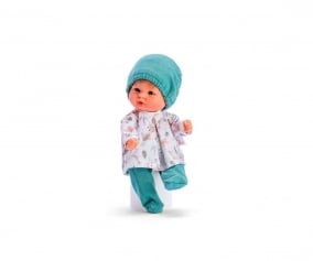 Doll with Snails Shirt, Footed Pants, and Green Hat