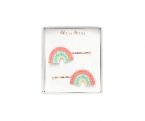 2 Rainbow Glitter Hairpins